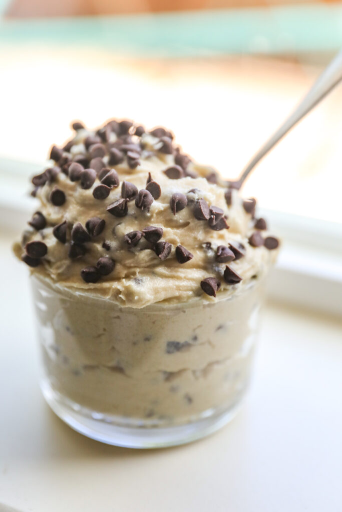 edible cookie dough with spoon