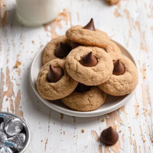 peanut butter blossoms on plate