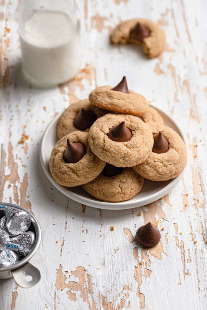 peanut butter blossoms on plate