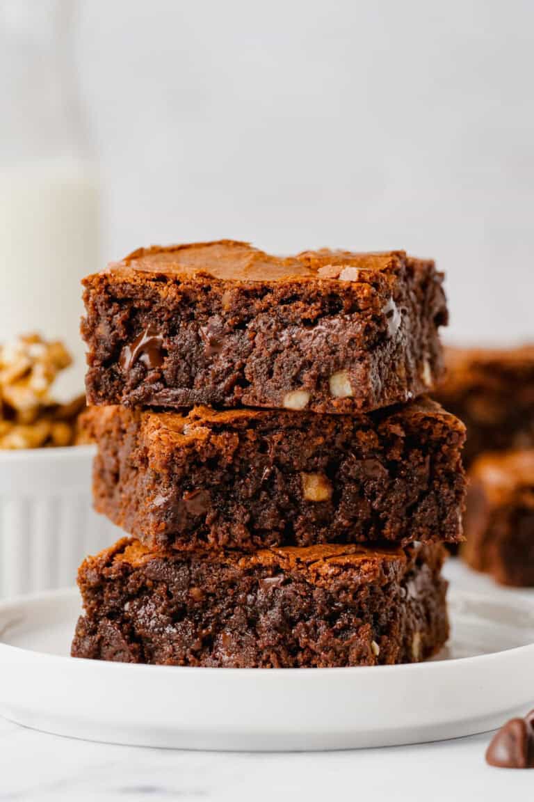 stack of three brownies
