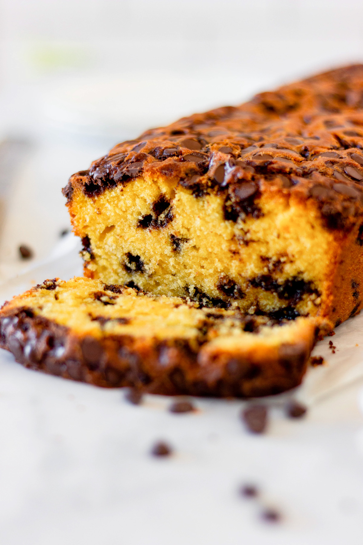 slice of pumpkin chocolate chip bread