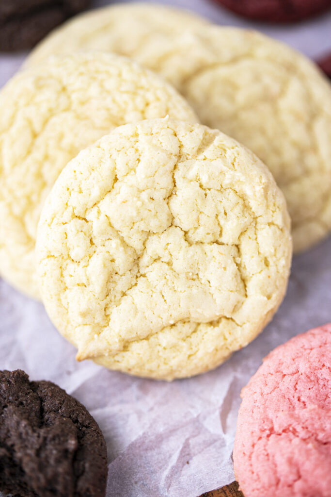 close up of cake mix cookies