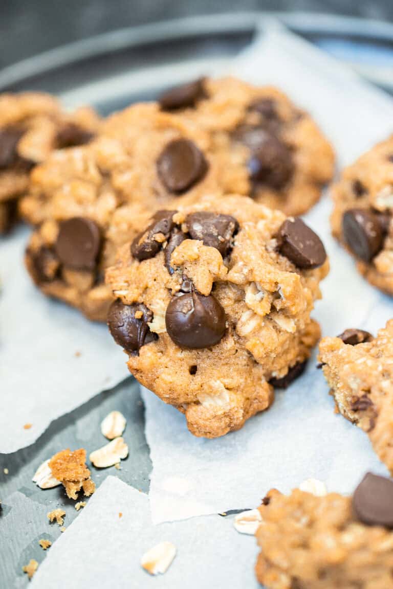 oatmeal chocolate chip cookies on a plate