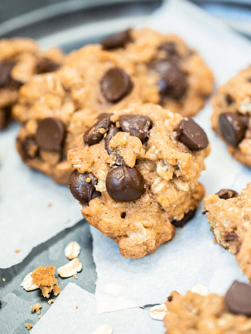 oatmeal chocolate chip cookies on a plate