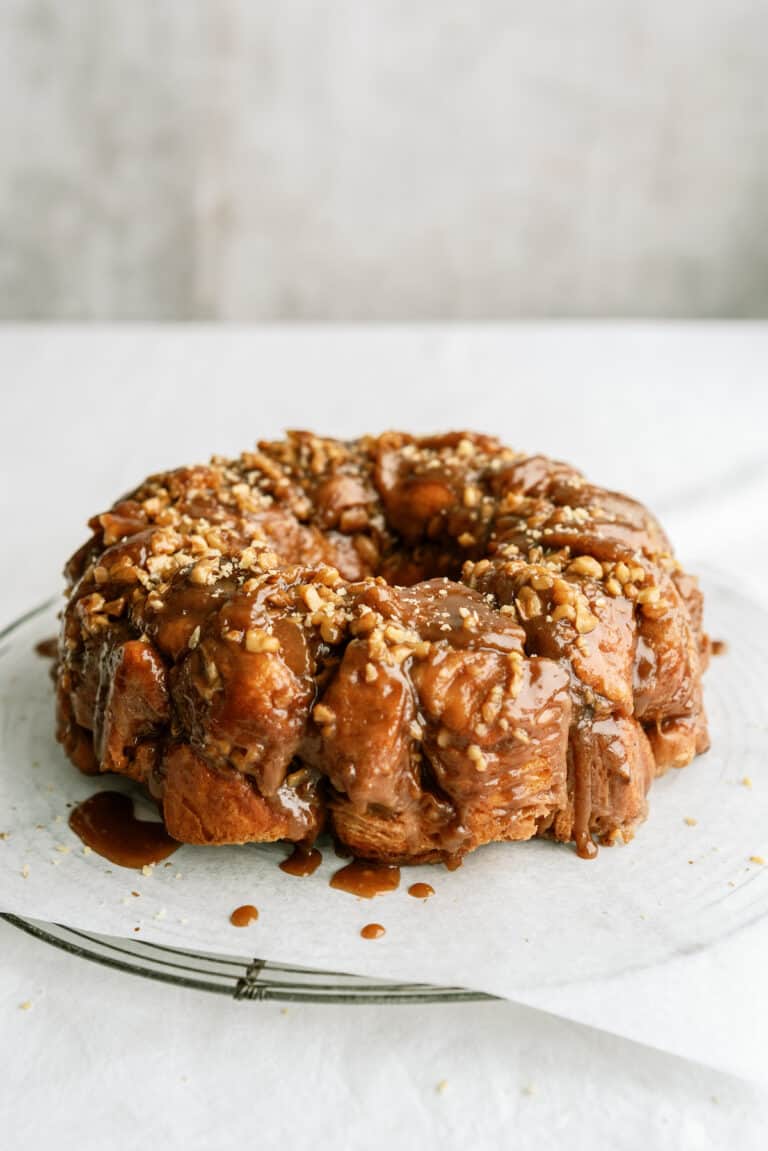 finished monkey bread on serving platter