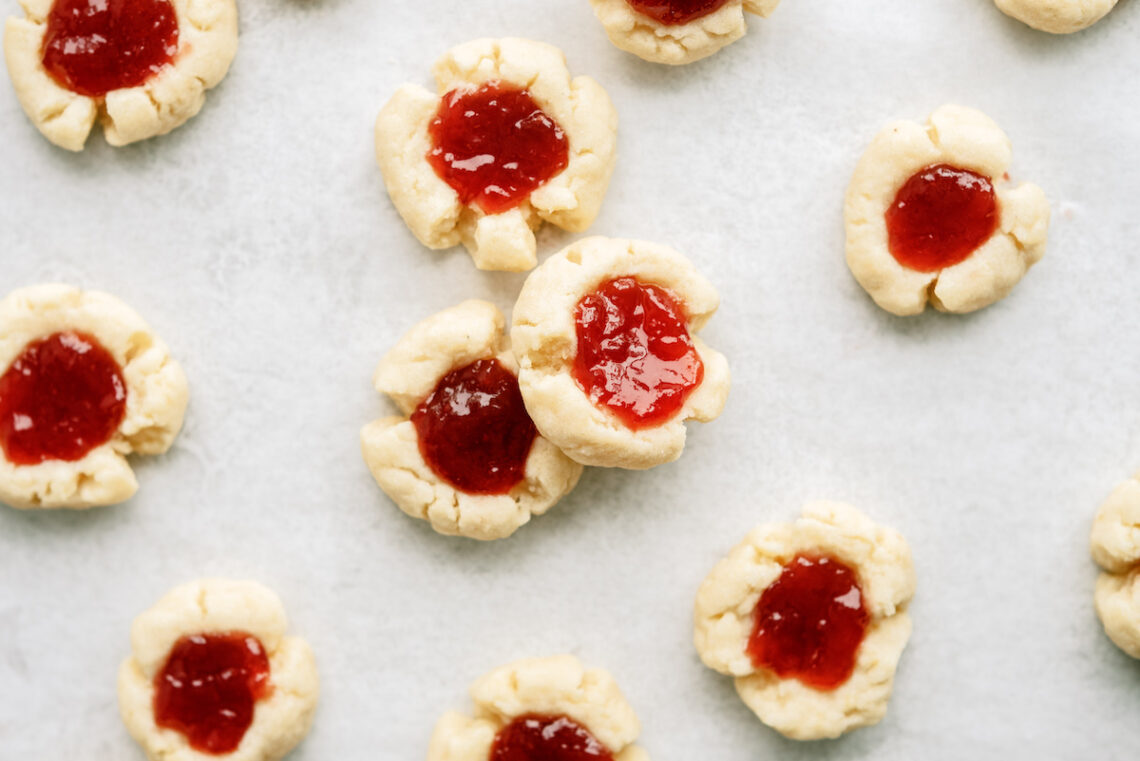 thumbprint cookies with jam