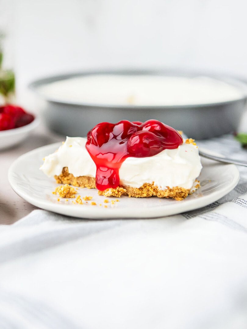 no bake cheesecake slice