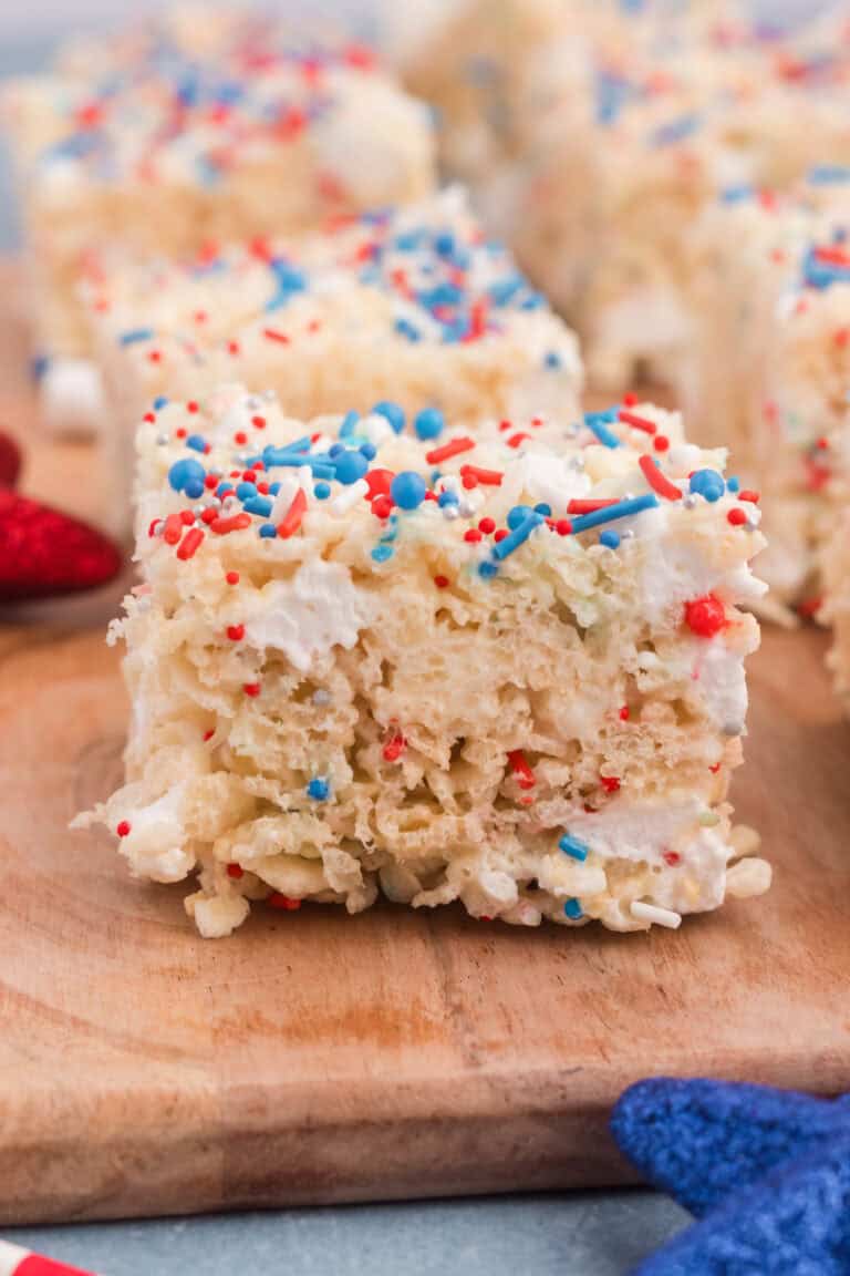 Patriotic rice krispie treats.