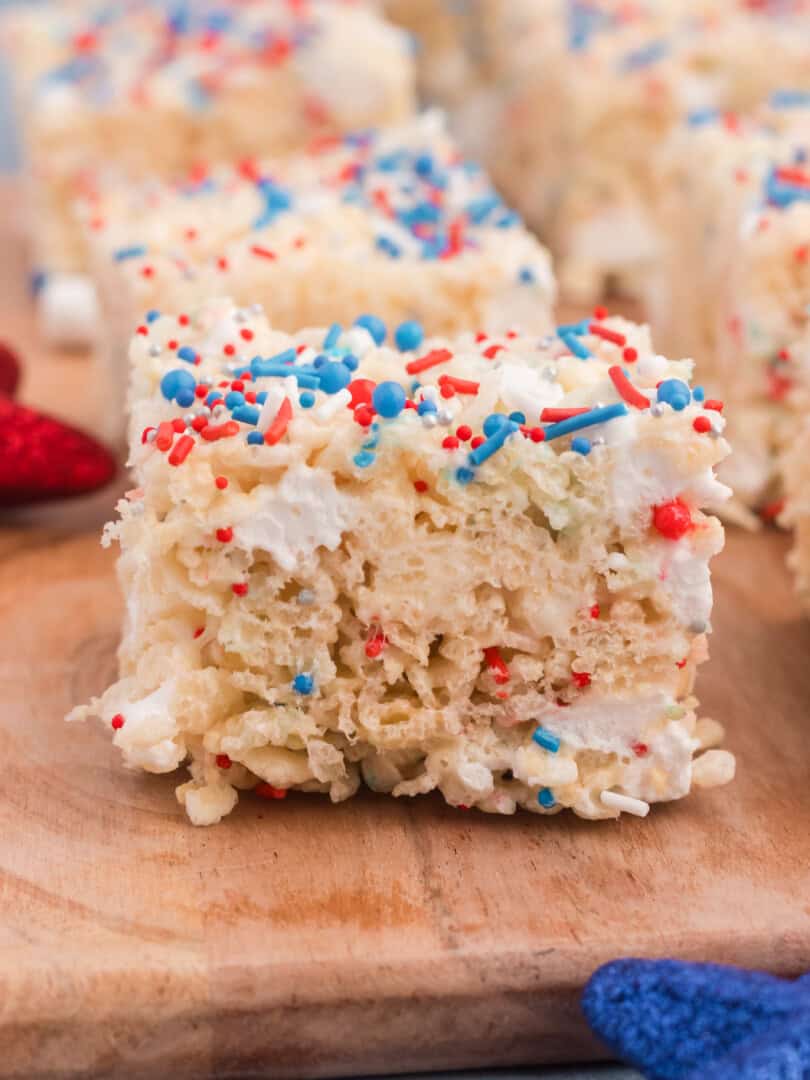 Patriotic rice krispie treats.